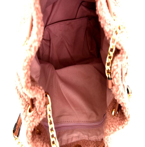 Faux-fur Drawstring Bucket Shoulder Bag - Picture 2 of 3